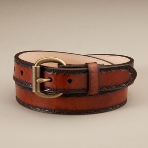 Duluth Trading Company Men’s Western Embossed Edging Leather Belt 70291 Size 40